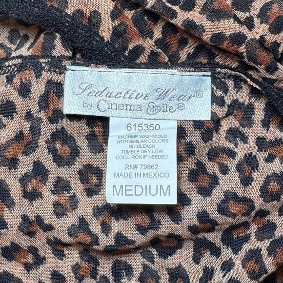 Vintage Seductive Wear by Cinema Etoile cheetah leopard lace cami silky sheer M - Picture 5 of 6